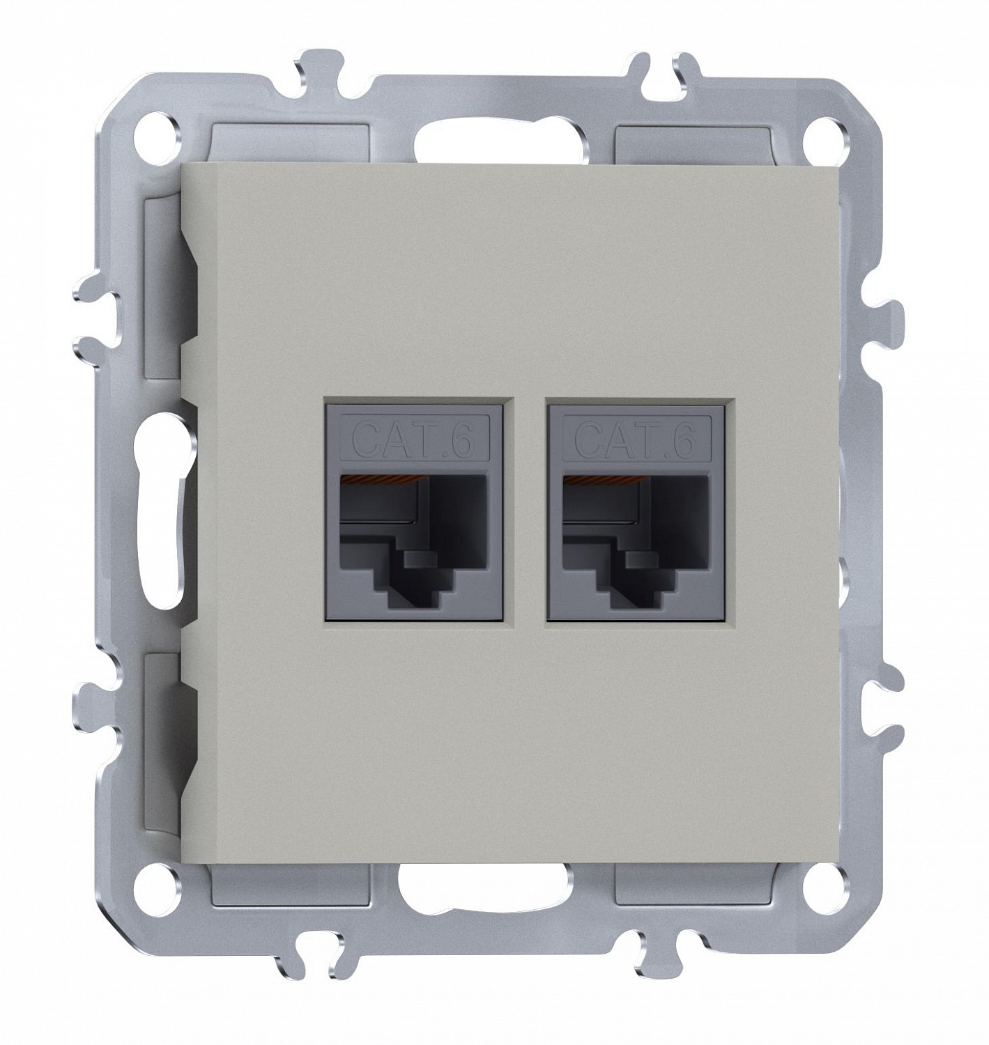 Компьютерная розетка двойная RJ45 + RJ45 (cat.6/ClassE-8/8), Donel A07