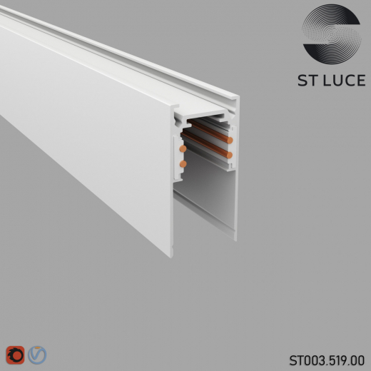 ST003.519.00 Шинопровод магнитный накладной ST-Luce Белый Длина 1 000мм - фото, цена