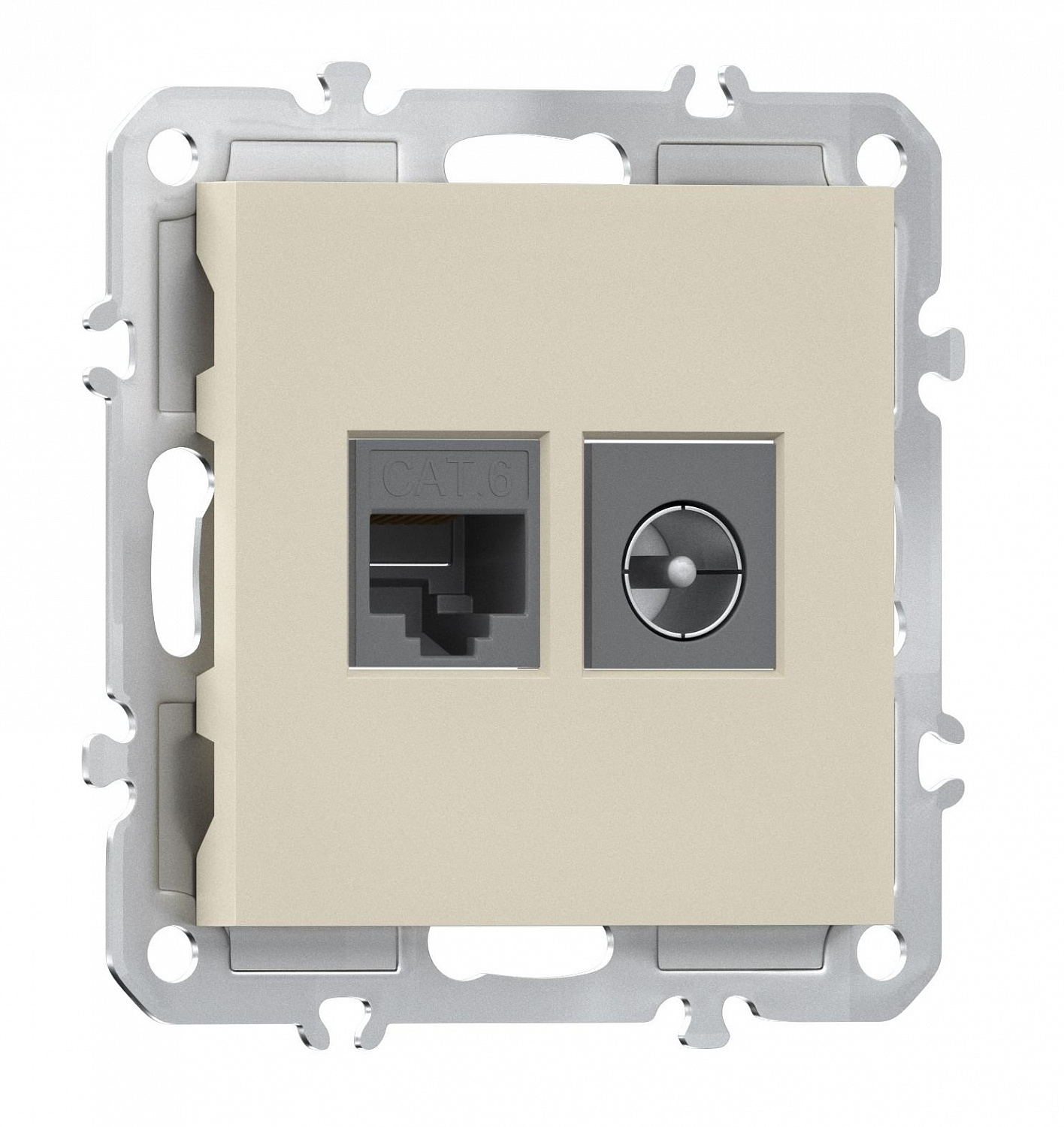 Розетка комбинированная RJ45/TV cat.6, ClassE-8/0-2400 МГц, Donel A07