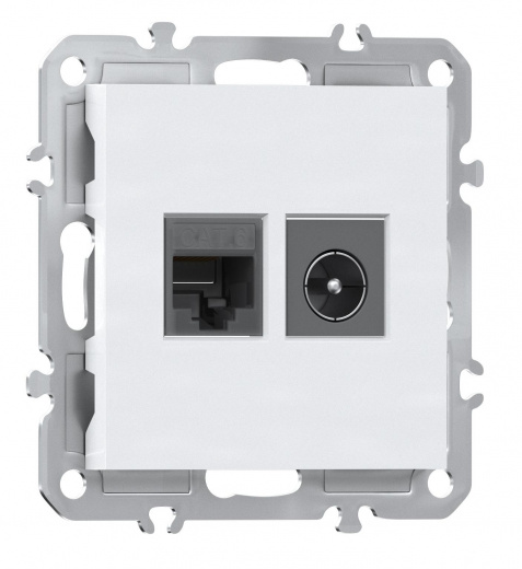 Розетка комбинированная RJ45/TV cat.6, ClassE-8/0-2400 МГц, Donel A07