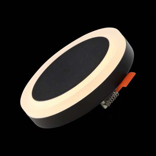 ST104.402.06 Светильник встраиваемый Черный LED 1*6W 3000K 468Lm Ra>80 120° IP20 D110xH20 170-240V - фото, цена