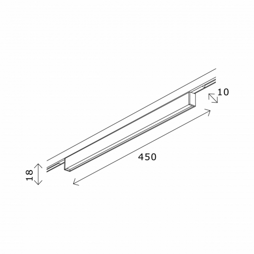 ST665.446.12 Магнитный трековый светильник Черный LED 1*12W 4000K 320Lm Ra>80 100° IP20 L450xW10xH18 - фото, цена