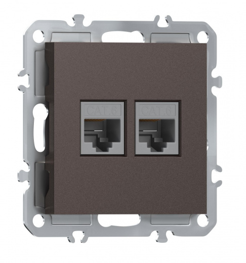 Компьютерная розетка двойная RJ45 + RJ45 (cat.6/ClassE-8/8), Donel A07